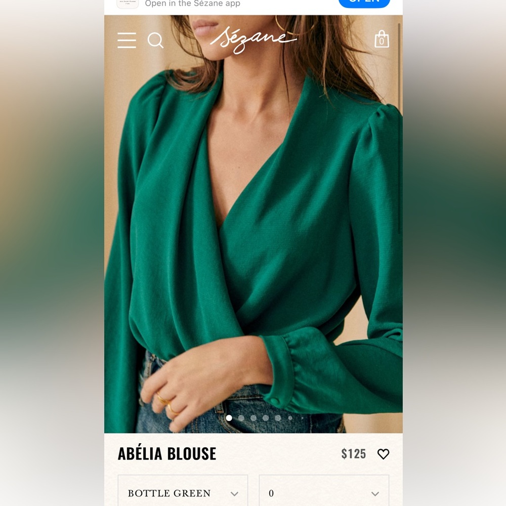 Sezane Abelia Draped Long Sleeve Top - Size 42 - US 10